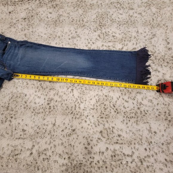 Adriano Goldschmied Medium Wash Jeans With Sewn In Fringe Hem Size 26R - Picture 6 of 13